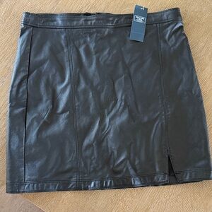 Abercrombie & Fitch Black Faux Leather Mini Skirt